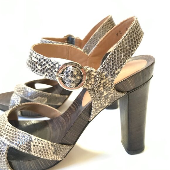 Salvatore Ferragamo Fondente Lizard Heels Pumps Sandals Womens 36 6 Brown Tan - Picture 8 of 12